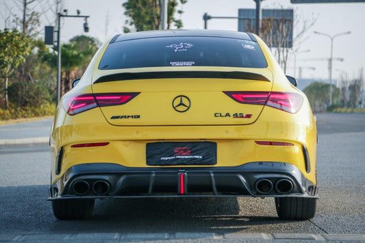 Mercedes Benz CLA45 CLA45S C118 2020 2021 2022 2023 2024 & CLA35 C118 2020 2021 2022 2023 2024 & CLA250 (With Sport Package Bumper) C118 2020 2021 2022 2023 2024 with Aftermarket Parts - AE Rear Diffuser Carbon Fiber from ArmorExtend