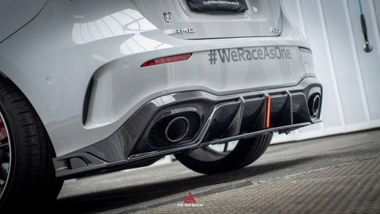 Mercedes Benz A-Class A45/A35/A250/A220 W177 2019 2020 2021 2022 2023 2024 with Aftermarket Parts - AE Style Rear Diffuser Carbon Fiber from ArmorExtend