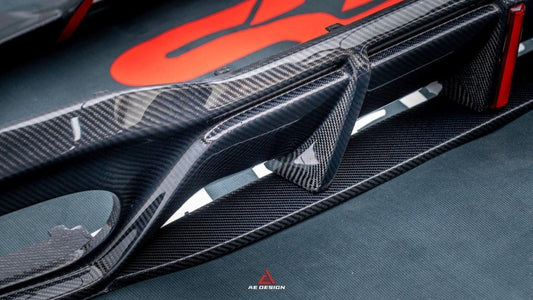 Mercedes Benz A-Class A45/A35/A250/A220 W177 2019 2020 2021 2022 2023 2024 with Aftermarket Parts - AE Style Rear Diffuser Carbon Fiber from ArmorExtend