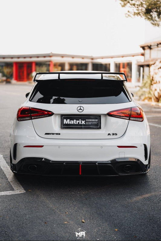Mercedes Benz A-Class A45/A35/A250/A220 W177 2019 2020 2021 2022 2023 2024 with Aftermarket Parts - AE Style Rear Diffuser Carbon Fiber from ArmorExtend