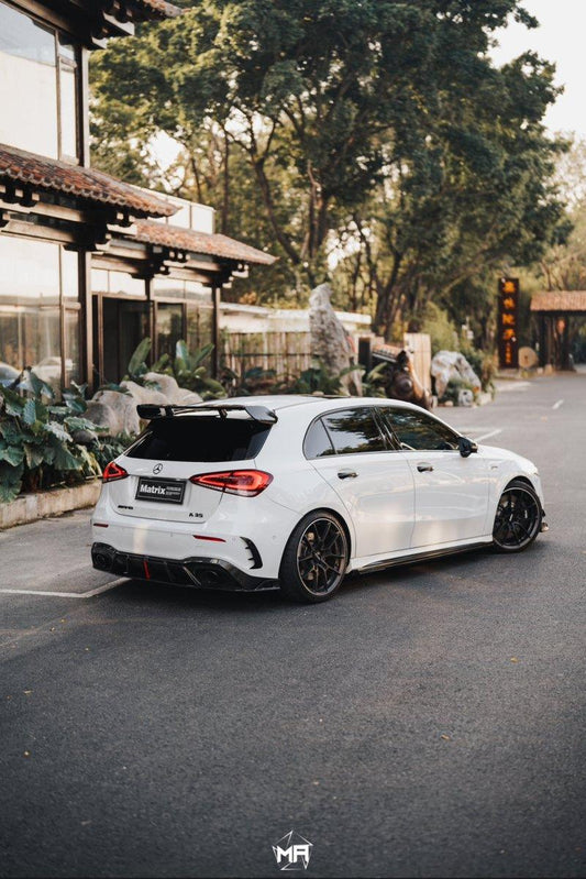 Mercedes Benz A-Class A45/A35/A250/A220 W177 2019 2020 2021 2022 2023 2024 with Aftermarket Parts - AE Style Rear Diffuser Carbon Fiber from ArmorExtend