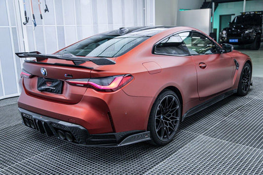 BMW M4 G82 G83 2021 2022 2023 2024 with Aftermarket Parts - AE V1 Style Rear Diffuser & Canards Carbon Fiber from ArmorExtend