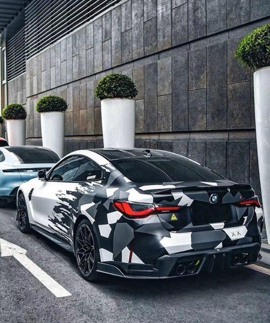 BMW M4 G82 G83 2021 2022 2023 2024 with Aftermarket Parts - AE V1 Style Rear Diffuser & Canards Carbon Fiber from ArmorExtend
