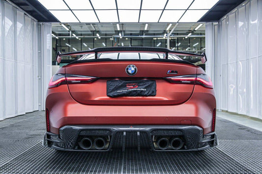 BMW M4 G82 G83 2021 2022 2023 2024 with Aftermarket Parts - AE V1 Style Rear Diffuser & Canards Carbon Fiber from ArmorExtend