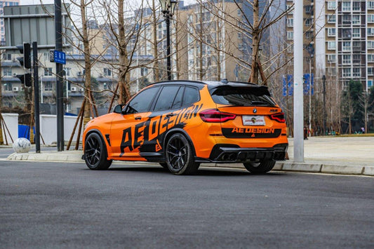 BMW X3M X3MC F97 (Fits Both Pre-LCI & LCI) 2019 2020 2021 2022 2023 2024 with Aftermarket Parts - AE V1 Style Rear Diffuser Carbon Fiber from ArmorExtend