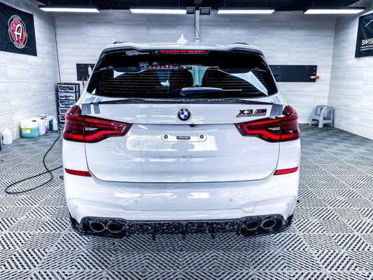BMW X3M X3MC F97 (Fits Both Pre-LCI & LCI) 2019 2020 2021 2022 2023 2024 with Aftermarket Parts - AE V1 Style Rear Diffuser Carbon Fiber from ArmorExtend