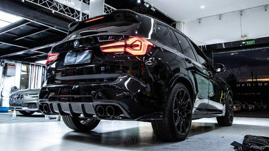 BMW X3M X3MC F97 (Fits Both Pre-LCI & LCI) 2019 2020 2021 2022 2023 2024 with Aftermarket Parts - AE V1 Style Rear Diffuser Carbon Fiber from ArmorExtend