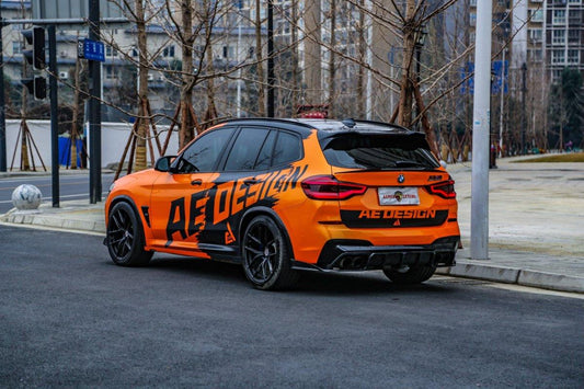 BMW X3M X3MC F97 (Fits Both Pre-LCI & LCI) 2019 2020 2021 2022 2023 2024 with Aftermarket Parts - AE V1 Style Rear Diffuser Carbon Fiber from ArmorExtend