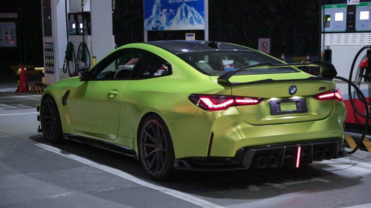 BMW M3 G80 G81 2021 2022 2023 2024 & M4 G82 G83 2021 2022 2023 2024 with Aftermarket Parts - AE V2 Style Rear Diffuser & Canards Carbon Fiber from ArmorExtend