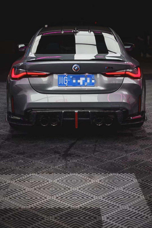 BMW M3 G80 G81 2021 2022 2023 2024 & M4 G82 G83 2021 2022 2023 2024 with Aftermarket Parts - AE V2 Style Rear Diffuser & Canards Carbon Fiber from ArmorExtend