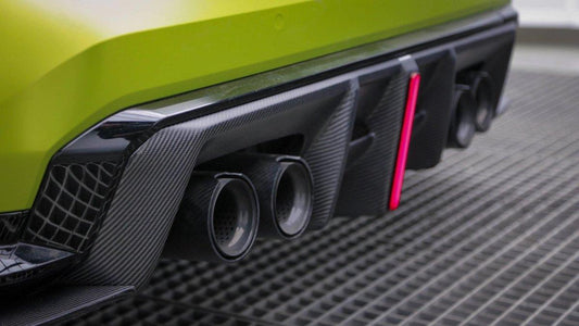 BMW M3 G80 G81 2021 2022 2023 2024 & M4 G82 G83 2021 2022 2023 2024 with Aftermarket Parts - AE V2 Style Rear Diffuser & Canards Carbon Fiber from ArmorExtend
