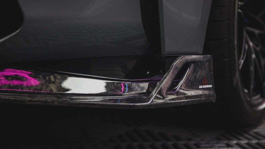 BMW M3 G80 G81 2021 2022 2023 2024 & M4 G82 G83 2021 2022 2023 2024 with Aftermarket Parts - AE V2 Style Rear Diffuser & Canards Carbon Fiber from ArmorExtend