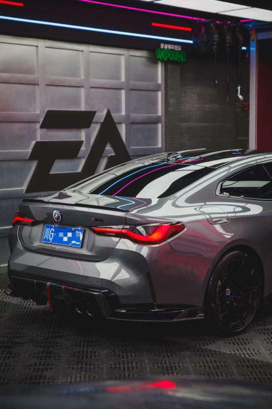 BMW M3 G80 G81 2021 2022 2023 2024 & M4 G82 G83 2021 2022 2023 2024 with Aftermarket Parts - AE V2 Style Rear Diffuser & Canards Carbon Fiber from ArmorExtend