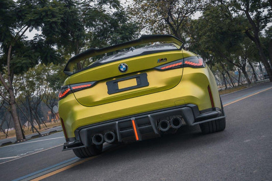 BMW M3 G80 G81 2021 2022 2023 2024 & M4 G82 G83 2021 2022 2023 2024 with Aftermarket Parts - AE V2 Style Rear Diffuser & Canards Carbon Fiber from ArmorExtend