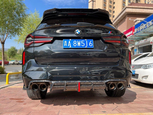 BMW X3M X3MC F97 (Fits Both Pre-LCI & LCI) 2019 2020 2021 2022 2023 2024 with Aftermarket Parts - AE V2 Style Rear Diffuser Carbon Fiber from ArmorExtend