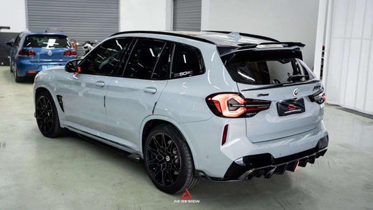 BMW X3M X3MC F97 (Fits Both Pre-LCI & LCI) 2019 2020 2021 2022 2023 2024 with Aftermarket Parts - AE V2 Style Rear Diffuser Carbon Fiber from ArmorExtend