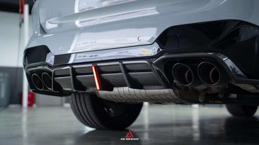 BMW X3M X3MC F97 (Fits Both Pre-LCI & LCI) 2019 2020 2021 2022 2023 2024 with Aftermarket Parts - AE V2 Style Rear Diffuser Carbon Fiber from ArmorExtend