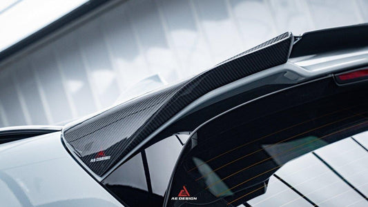BMW X3M X3MC F97 (Fits Both Pre-LCI & LCI) 2019 2020 2021 2022 2023 2024 with Aftermarket Parts - AE Style Rear Roof Spoiler Carbon Fiber from ArmorExtend