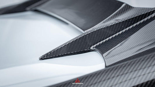 BMW X3M X3MC F97 (Fits Both Pre-LCI & LCI) 2019 2020 2021 2022 2023 2024 with Aftermarket Parts - AE Style Rear Roof Spoiler Carbon Fiber from ArmorExtend