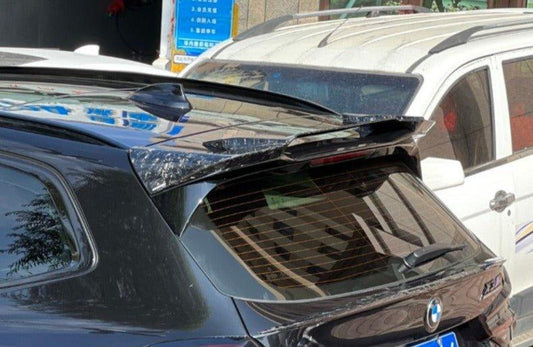BMW X3M X3MC F97 (Fits Both Pre-LCI & LCI) 2019 2020 2021 2022 2023 2024 with Aftermarket Parts - AE Style Rear Roof Spoiler Carbon Fiber from ArmorExtend