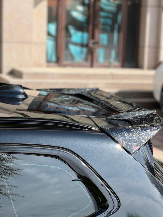 BMW X3M X3MC F97 (Fits Both Pre-LCI & LCI) 2019 2020 2021 2022 2023 2024 with Aftermarket Parts - AE Style Rear Roof Spoiler Carbon Fiber from ArmorExtend