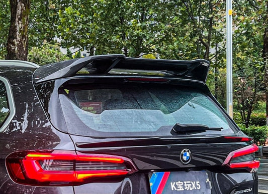 BMW X5 G05 M50i X/S Drive 40i (with M-Package) (Fits Both Pre-LCI & LCI) 2019 2020 2021 2022 2023 2024 with Aftermarket Parts - AE Style Rear Roof Spoiler Carbon Fiber from ArmorExtend