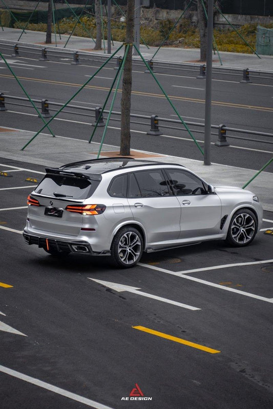 BMW X5 G05 M50i X/S Drive 40i (with M-Package) (Fits Both Pre-LCI & LCI) 2019 2020 2021 2022 2023 2024 with Aftermarket Parts - AE Style Rear Roof Spoiler Carbon Fiber from ArmorExtend