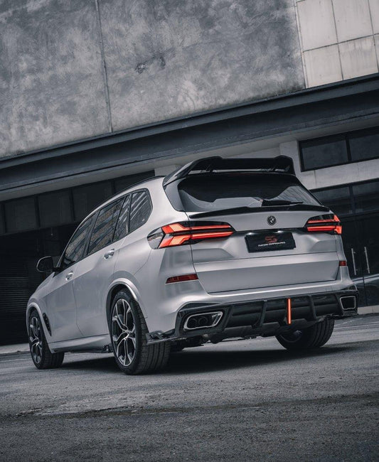 BMW X5 G05 M50i X/S Drive 40i (with M-Package) (Fits Both Pre-LCI & LCI) 2019 2020 2021 2022 2023 2024 with Aftermarket Parts - AE Style Rear Roof Spoiler Carbon Fiber from ArmorExtend