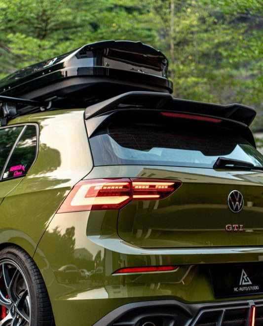 Volkswagen GTI & R-line MK8 2020 2021 2022 2023 2024 with Aftermarket Parts - AE Style Rear Roof Spoiler Carbon Fiber from ArmorExtend
