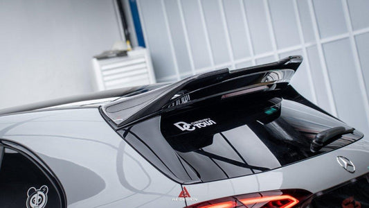 Mercedes Benz A-Class A45/A35/A250/A220 W177 2019 2020 2021 2022 2023 2024 with Aftermarket Parts -AE Rear Roof Spoiler Carbon Fiber from ArmorExtend