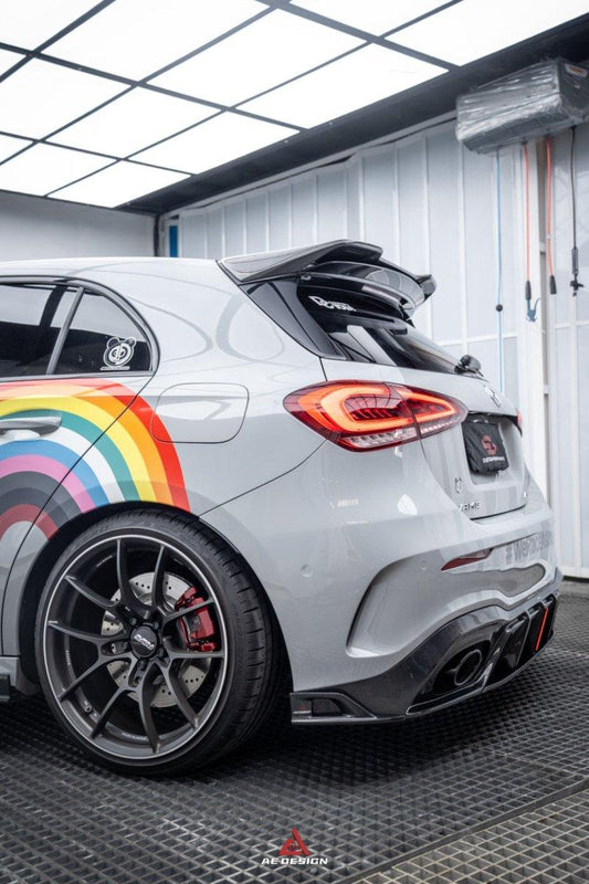 Mercedes Benz A-Class A45/A35/A250/A220 W177 2019 2020 2021 2022 2023 2024 with Aftermarket Parts -AE Rear Roof Spoiler Carbon Fiber from ArmorExtend