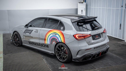 Mercedes Benz A-Class A45/A35/A250/A220 W177 2019 2020 2021 2022 2023 2024 with Aftermarket Parts -AE Rear Roof Spoiler Carbon Fiber from ArmorExtend