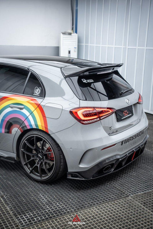 Mercedes Benz A-Class A45/A35/A250/A220 W177 2019 2020 2021 2022 2023 2024 with Aftermarket Parts -AE Rear Roof Spoiler Carbon Fiber from ArmorExtend