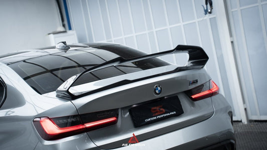BMW M3 G80 2021 2022 2023 2024 & 3 Series 330i M340i (Fits Both Pre-LCI & LCI) 2019 2020 2021 2022 2023 2024 with Aftermarket Parts - AE Style Rear Wing Carbon Fiber from ArmorExtend