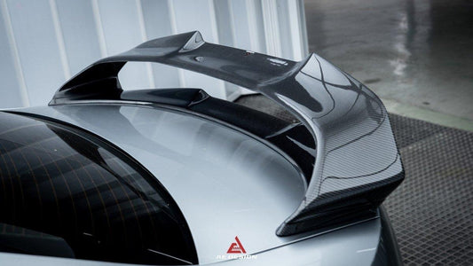 BMW M3 G80 2021 2022 2023 2024 & 3 Series 330i M340i (Fits Both Pre-LCI & LCI) 2019 2020 2021 2022 2023 2024 with Aftermarket Parts - AE Style Rear Wing Carbon Fiber from ArmorExtend