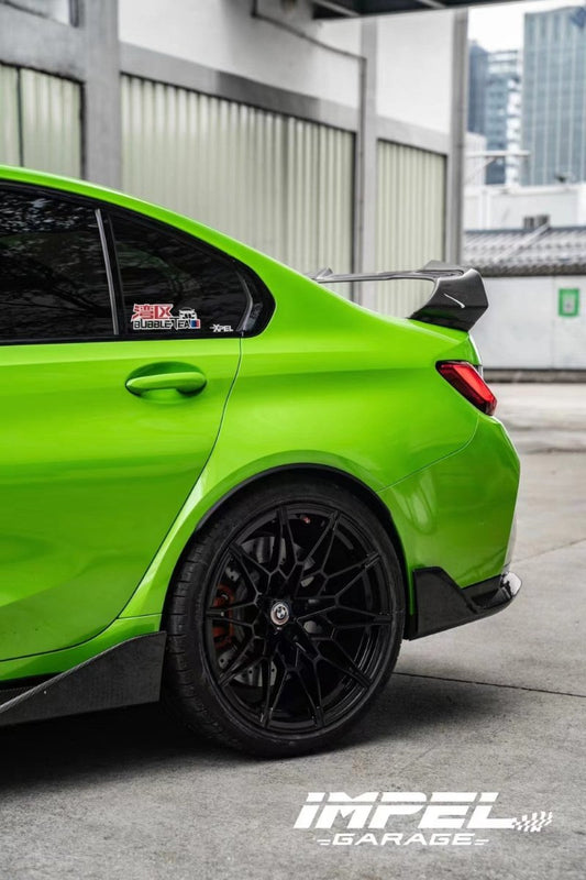 BMW M3 G80 2021 2022 2023 2024 & 3 Series 330i M340i (Fits Both Pre-LCI & LCI) 2019 2020 2021 2022 2023 2024 with Aftermarket Parts - AE Style Rear Wing Carbon Fiber from ArmorExtend