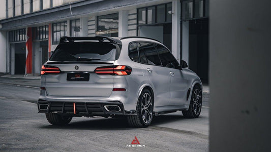 BMW X5 G05 M50i X/S Drive 40i (with M-Package) (Fits Both Pre-LCI & LCI) 2019-ON & X5M X5MC F95 (Fits Both Pre-LCI & LCI) 2020 2021 2022 2023 2024 with Aftermarket Parts - AE Style Rear Spoiler Carbon Fiber from ArmorExtend