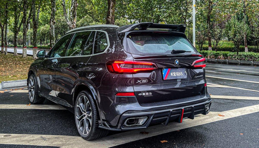 BMW X5 G05 M50i X/S Drive 40i (with M-Package) (Fits Both Pre-LCI & LCI) 2019-ON & X5M X5MC F95 (Fits Both Pre-LCI & LCI) 2020 2021 2022 2023 2024 with Aftermarket Parts - AE Style Rear Spoiler Carbon Fiber from ArmorExtend