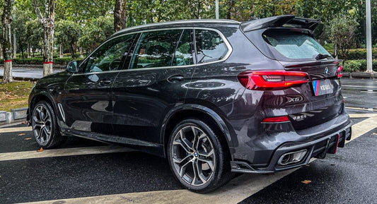 BMW X5 G05 M50i X/S Drive 40i (with M-Package) (Fits Both Pre-LCI & LCI) 2019-ON & X5M X5MC F95 (Fits Both Pre-LCI & LCI) 2020 2021 2022 2023 2024 with Aftermarket Parts - AE Style Rear Spoiler Carbon Fiber from ArmorExtend