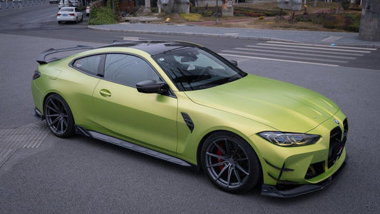 BMW M3 G80 G81 2021 2022 2023 2024 & M4 G82 G83 2021 2022 2023 2024 with Aftermarket Parts - AE Style Side Skirts Carbon Fiber from ArmorExtend