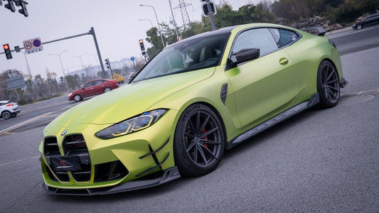 BMW M3 G80 G81 2021 2022 2023 2024 & M4 G82 G83 2021 2022 2023 2024 with Aftermarket Parts - AE Style Side Skirts Carbon Fiber from ArmorExtend