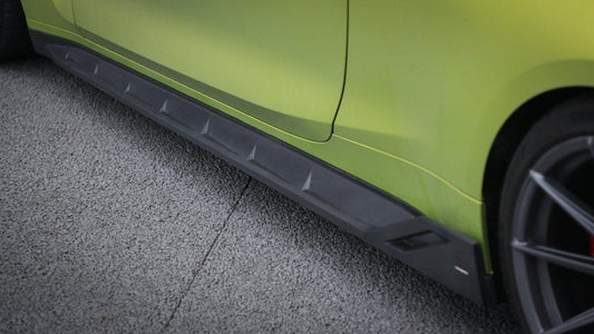 BMW M3 G80 G81 2021 2022 2023 2024 & M4 G82 G83 2021 2022 2023 2024 with Aftermarket Parts - AE Style Side Skirts Carbon Fiber from ArmorExtend