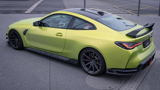 BMW M3 G80 G81 2021 2022 2023 2024 & M4 G82 G83 2021 2022 2023 2024 with Aftermarket Parts - AE Style Side Skirts Carbon Fiber from ArmorExtend