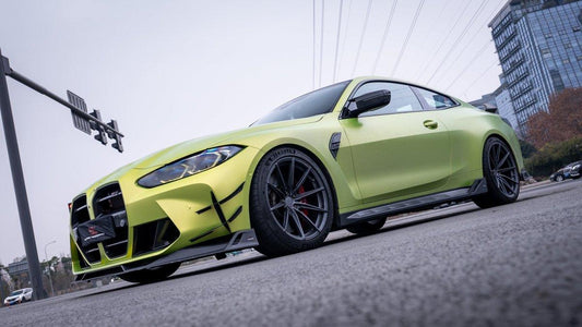 BMW M3 G80 G81 2021 2022 2023 2024 & M4 G82 G83 2021 2022 2023 2024 with Aftermarket Parts - AE Style Side Skirts Carbon Fiber from ArmorExtend