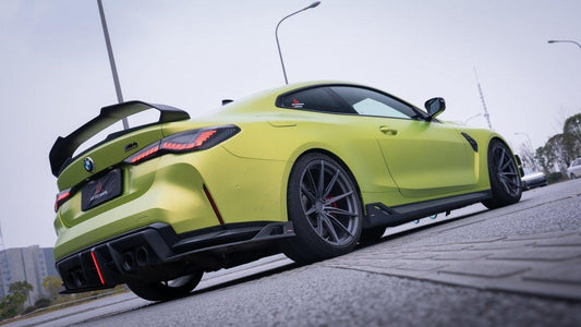 BMW M3 G80 G81 2021 2022 2023 2024 & M4 G82 G83 2021 2022 2023 2024 with Aftermarket Parts - AE Style Side Skirts Carbon Fiber from ArmorExtend
