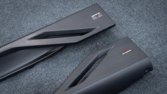 BMW M3 G80 G81 2021 2022 2023 2024 & M4 G82 G83 2021 2022 2023 2024 with Aftermarket Parts - AE Style Side Skirts Carbon Fiber from ArmorExtend