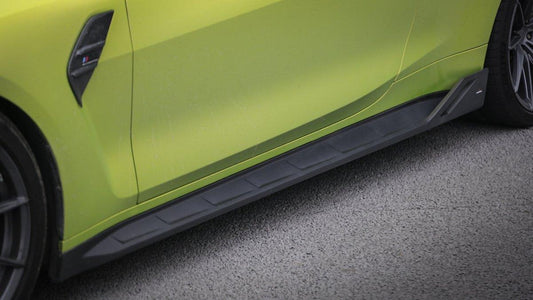 BMW M3 G80 G81 2021 2022 2023 2024 & M4 G82 G83 2021 2022 2023 2024 with Aftermarket Parts - AE Style Side Skirts Carbon Fiber from ArmorExtend