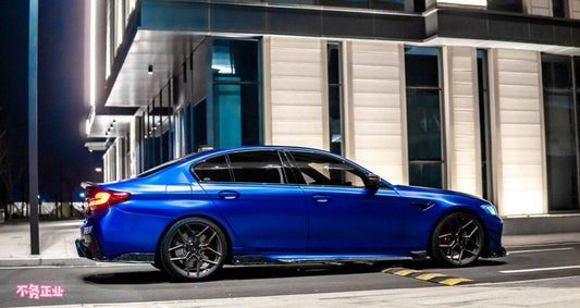 BMW M5/M5C F90 (Fits Both Pre-LCI & LCI) 2018 2019 2020 2021 2022 2023 2024 & 5 Series G30 540i M550i (Fits Both Pre-LCI & LCI) 2017 2018 2019 2020 2021 2022 2023 2024 with Aftermarket Parts - AE Style Side Skirts Carbon Fiber from ArmorExtend