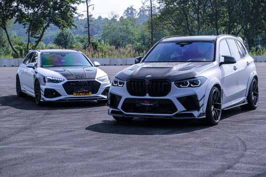 BMW X5M X5MC F95 Pre-LCI 2020 2021 2022 2023 with Aftermarket Parts - AE Style Wheel Arches Carbon Fiber from ArmorExtend