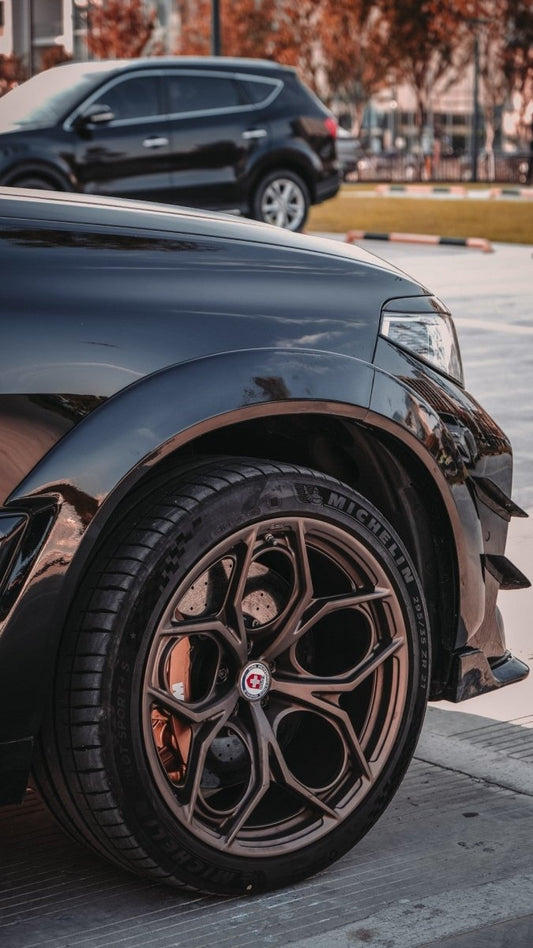 BMW X5M X5MC F95 Pre-LCI 2020 2021 2022 2023 with Aftermarket Parts - AE Style Wheel Arches Carbon Fiber from ArmorExtend